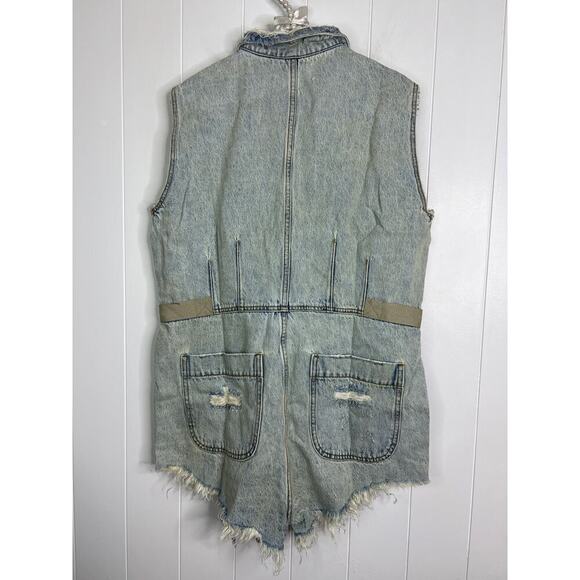 One Teaspoon NWOT Kansas Blue Palisades Overall Intentionally Distressed SZ XL - Picture 8 of 10